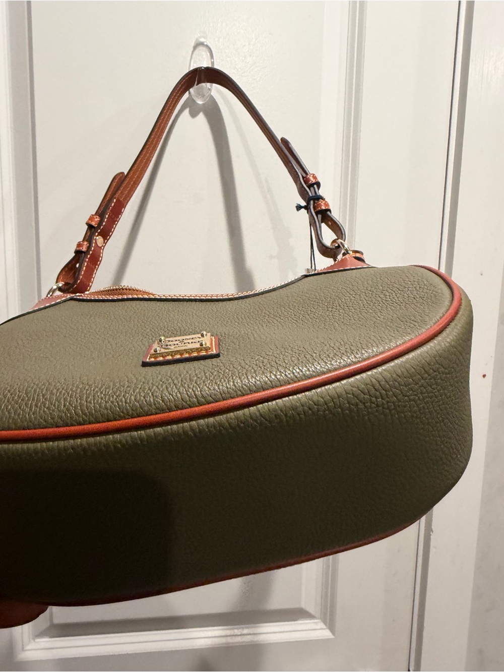Dooney & Bourke Pebble Grain Small Hobo Shoulder Bag - Olive - Picture 3 of 12
